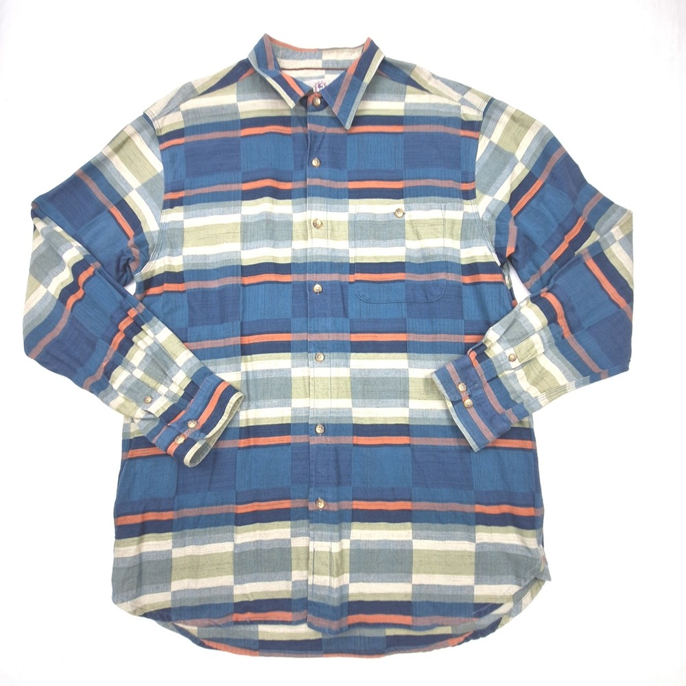 The Territory Ahead Button Down Mens XL Blue Plaid Cotton Long Sleeve Shirt